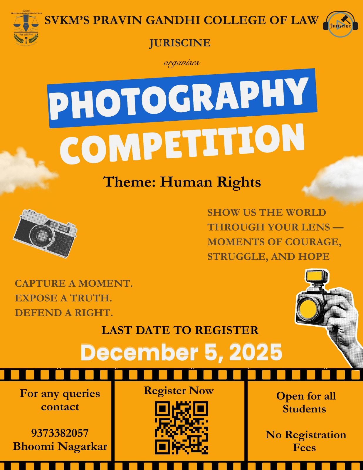 JURISCINE of SVKM’s Pravin Gandhi College of Law is organising a Photography Competition